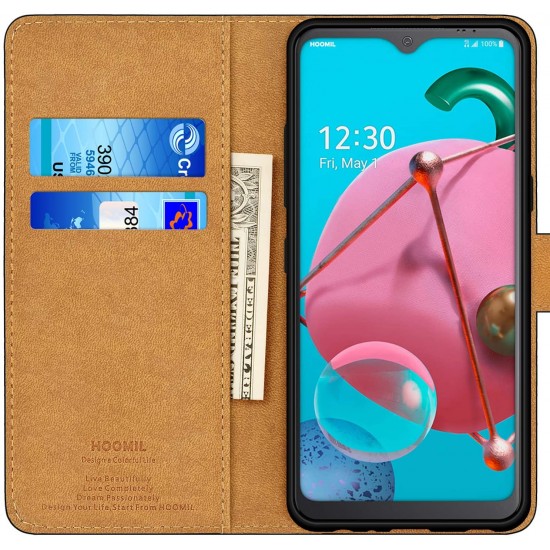 HOOMIL Wallet Case for LG K51, Premium PULeather Flip Cover Compatible